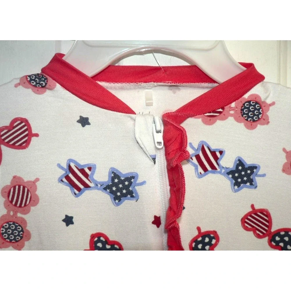 Milkberry Baby Girls 2 Pc Rayon from Bamboo Coveralls & Headband Sunglasses 3-6M